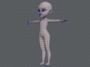 base mesh girl characterv02 3D Model