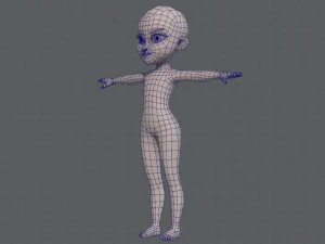 base mesh girl characterv02 3D Model