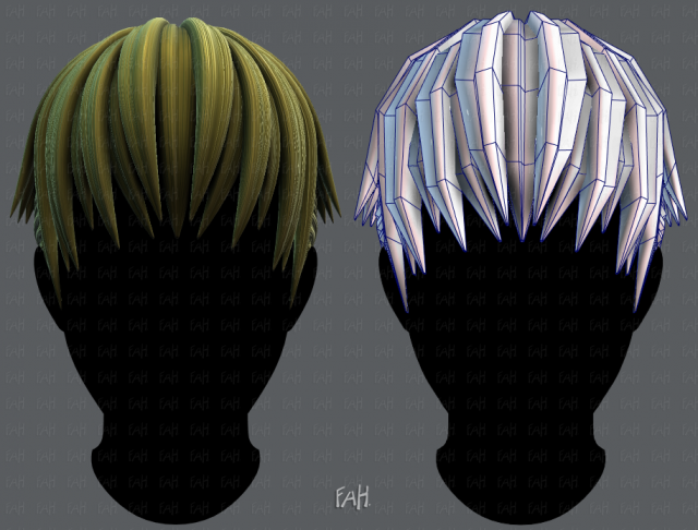 3d hair style for man v04 3D Модель .c4d .max .obj .3ds .fbx .stl .blend 