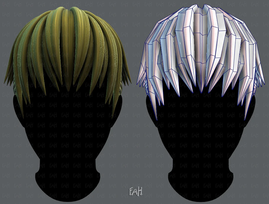 3d hair style for man v04 3D Model .c4d .max .obj .3ds .fbx .stl .blend