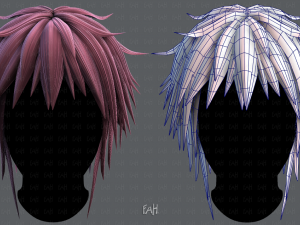 3d hair style for man typeb v01 3D मॉडल