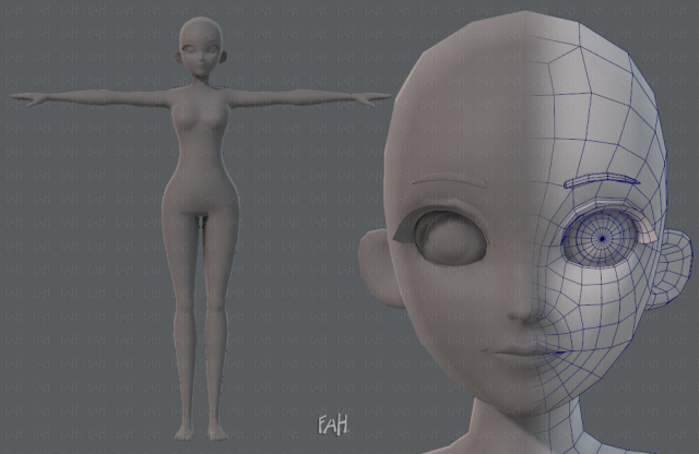 base mesh woman 06 3Dモデル .c4d .max .obj .3ds .fbx .stl .blend 