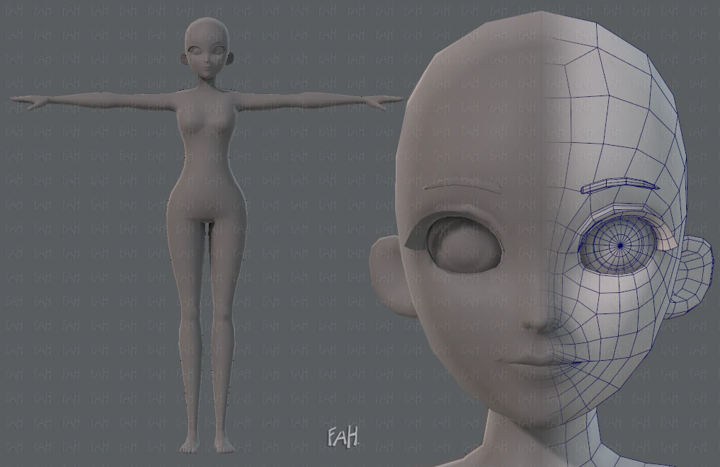 base mesh woman 06 3D Model .c4d .max .obj .3ds .fbx .stl .blend