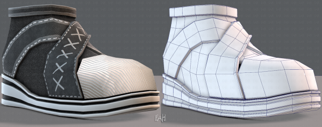 shoes cartoonv14 Modelo 3D .c4d .max .obj .3ds .fbx .stl .blend 