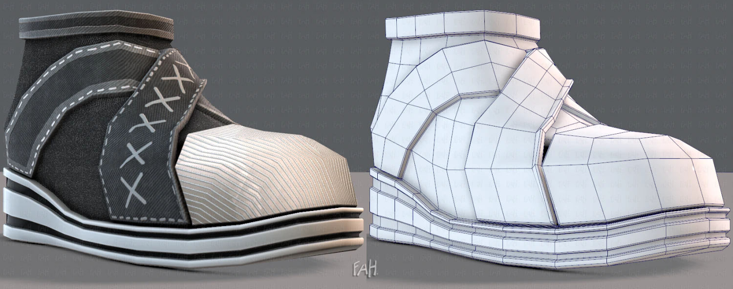 shoes cartoonv14 3D Model .c4d .max .obj .3ds .fbx .stl .blend