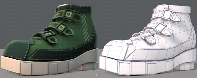 shoes cartoonv15 3Dモデル .c4d .max .obj .3ds .fbx .stl .blend 