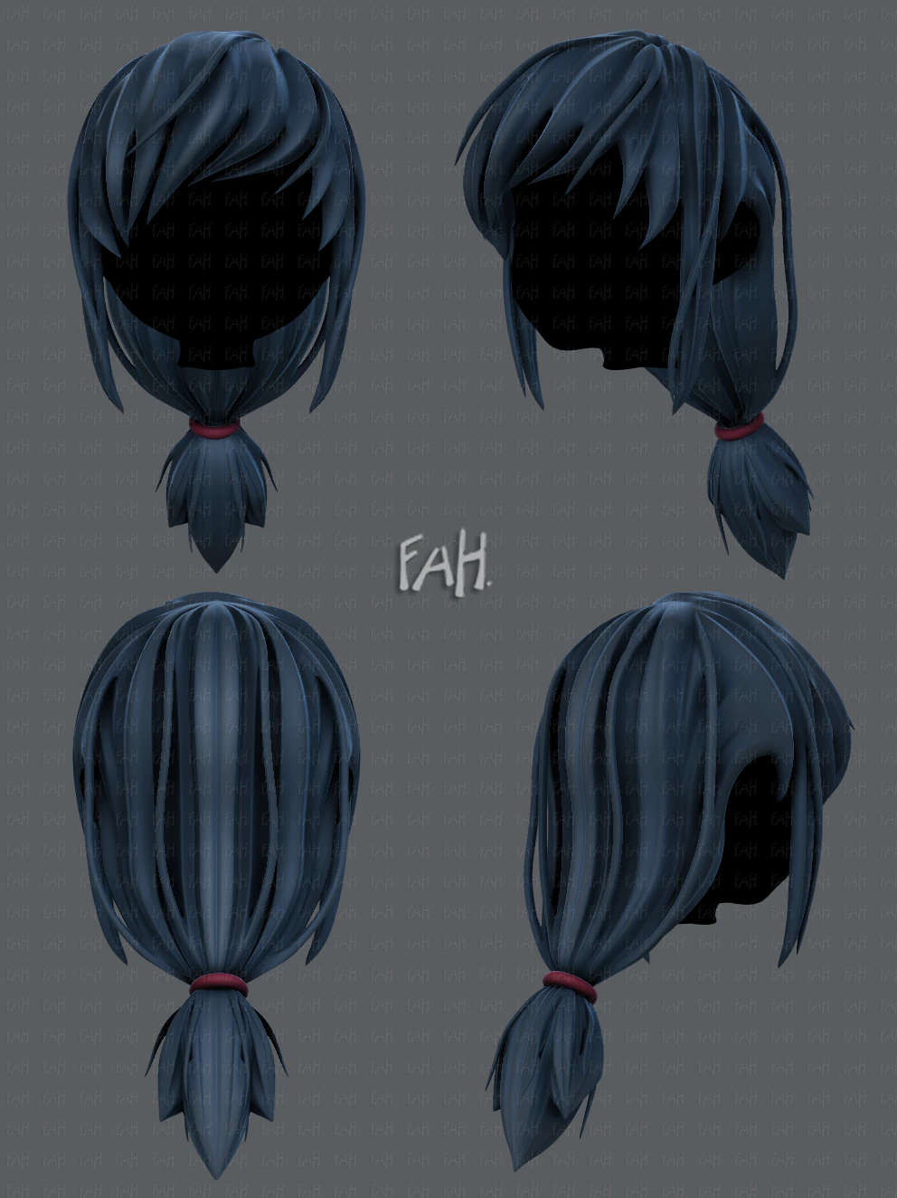 3d hair style for girl v30 3D Model .c4d .max .obj .3ds .fbx .stl .blend 