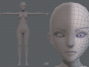 base mesh woman 07 3D मॉडल