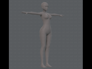 base mesh woman 07 3D मॉडल