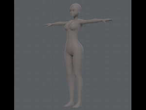 base mesh woman 07 3D मॉडल
