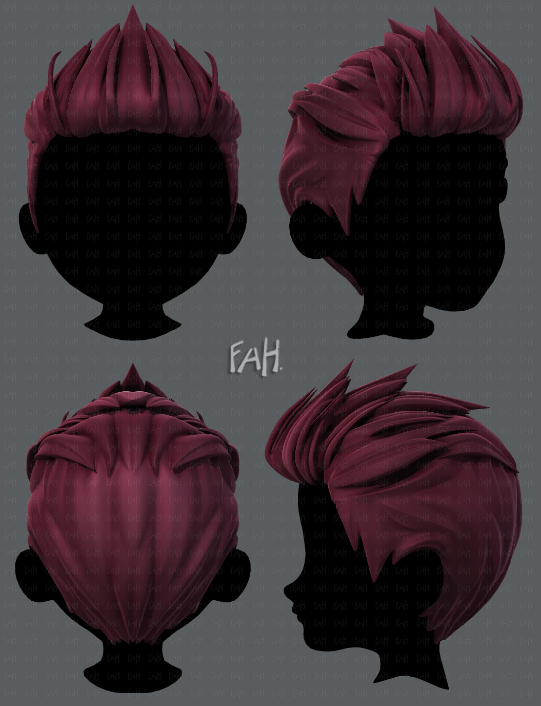 3d hair style for boy v28 3D Model .c4d .max .obj .3ds .fbx .stl .blend 