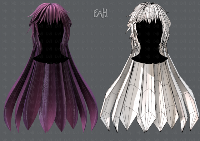 3d hair style for woman typeb v02 3D 模型 .c4d .max .obj .3ds .fbx .stl .blend 