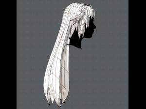 3d hair style for woman typeb v02 3D 模型