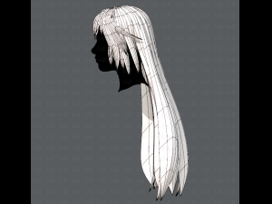 3d hair style for woman typeb v02 3D 模型