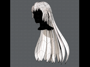3d hair style for woman typeb v02 3D 模型
