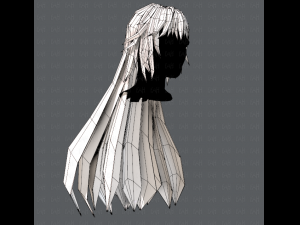3d hair style for woman typeb v02 3D 模型