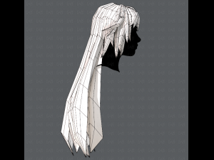 3d hair style for woman typeb v02 3D 模型