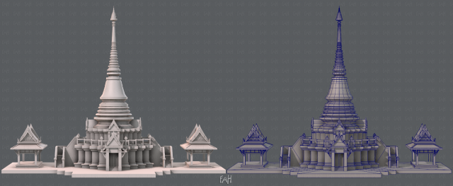 pagoda v01 3D Model .c4d .max .obj .3ds .fbx .stl .blend 