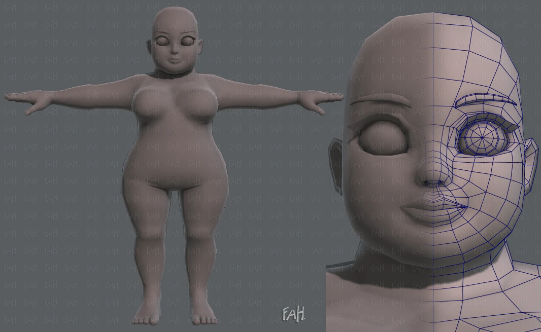 base mesh woman 08 3D Model .c4d .max .obj .3ds .fbx .stl .blend