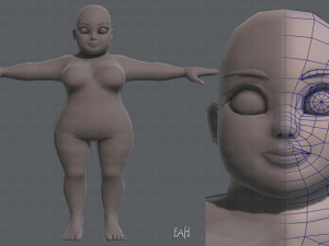 base mesh woman 08 3D मॉडल
