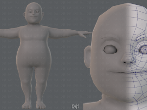 base mesh man character v08 Model 3D