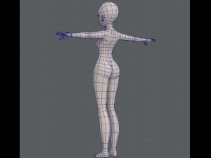 base mesh woman 09 3D मॉडल