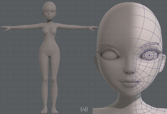 base mesh woman 09 3D मॉडल .c4d .max .obj .3ds .fbx .stl .blend 