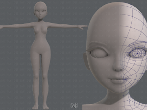 base mesh woman 09 3D मॉडल