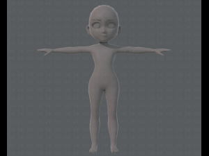 base mesh girl characterv03 3D मॉडल