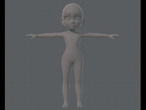 base mesh girl characterv03 3D Model