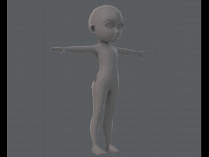 base mesh girl characterv03 3D मॉडल
