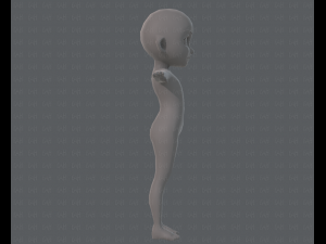 base mesh girl characterv03 3D मॉडल