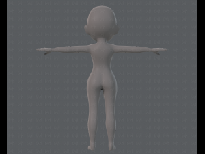 base mesh girl characterv03 3D मॉडल