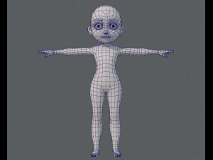 base mesh girl characterv03 3D Model