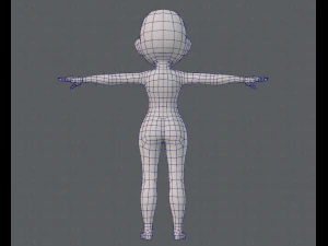 base mesh girl characterv03 3D Model