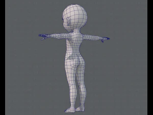 base mesh girl characterv03 3D Model