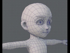 base mesh girl characterv03 3D Model