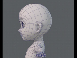 base mesh girl characterv03 3D Model