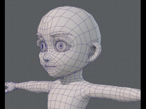 base mesh girl characterv03 3D Model