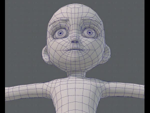 base mesh girl characterv03 3D Model