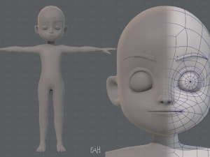base mesh boy character v05 3D मॉडल