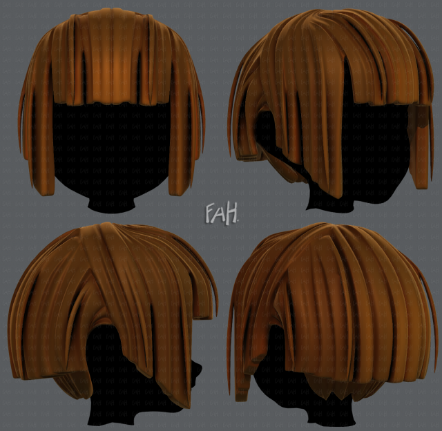 3d hair style for girl v31 3D Model .c4d .max .obj .3ds .fbx .stl .blend 