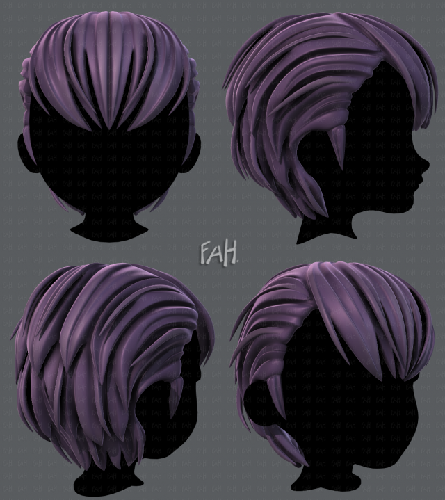 3d hair style for boy v31 3D मॉडल .c4d .max .obj .3ds .fbx .stl .blend 