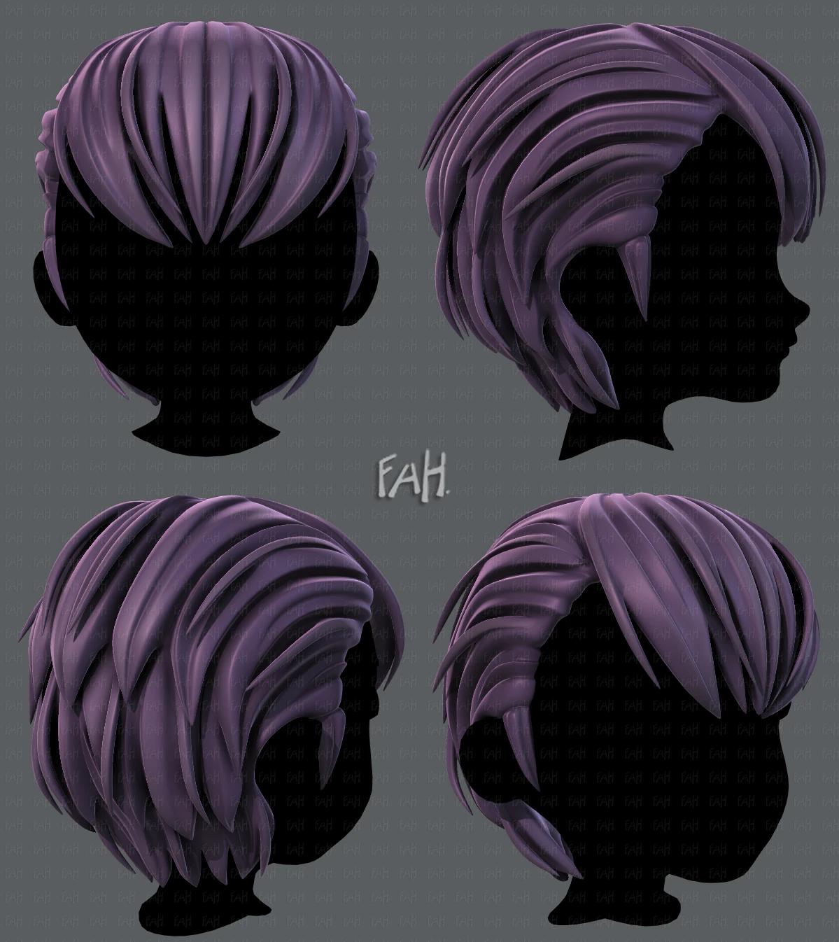 3d hair style for boy v31 3D Model .c4d .max .obj .3ds .fbx .stl .blend 