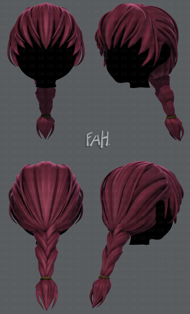 3d hair style for girl v32 3D Model .c4d .max .obj .3ds .fbx .stl .blend 