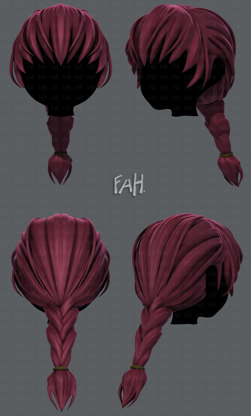 3d hair style for girl v32 3D Model .c4d .max .obj .3ds .fbx .stl .blend 