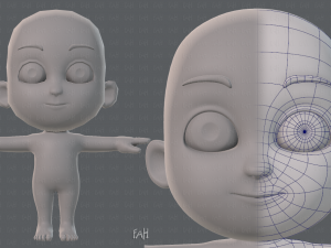 cartoon child v02 3D Model