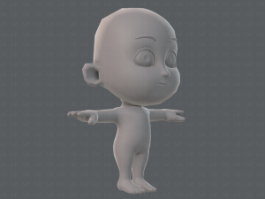 cartoon child v02 3D 모델