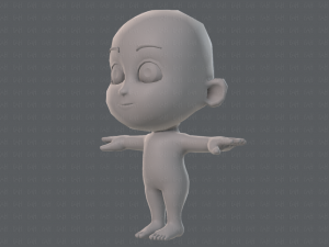 cartoon child v02 3D 모델