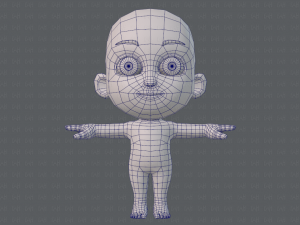 cartoon child v02 3D 모델